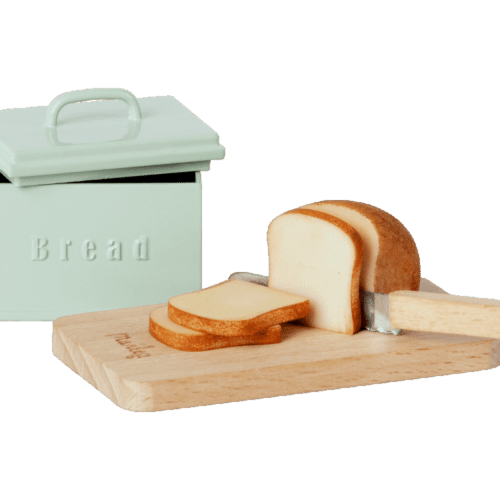 miniature brødboks m. skærebræt & kniv