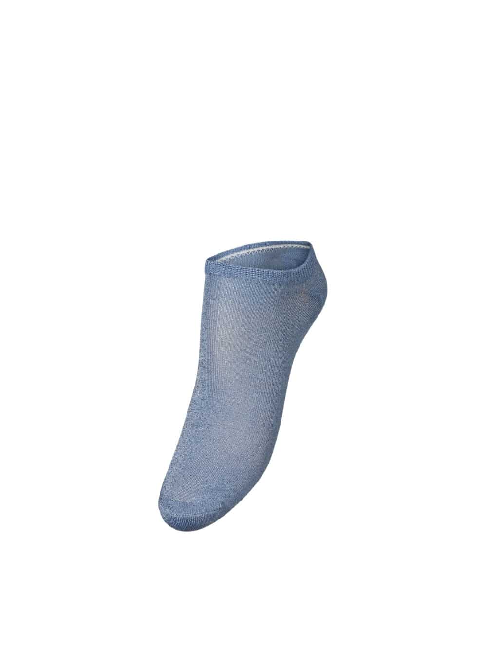 Solid Glitter Sneakie Sock - Coronet Blue