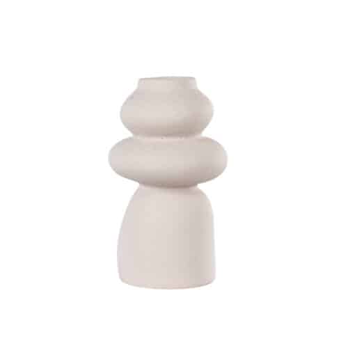Keramik Vase Rund - Beige