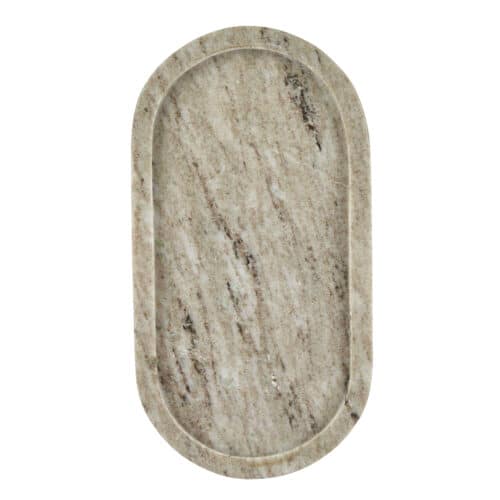Tray Oval Beige Marble