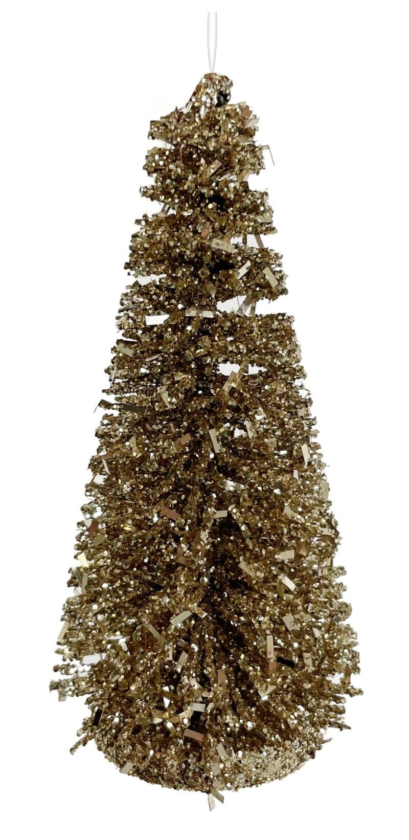 Ornament - Guld Glimmer Træ 10cm