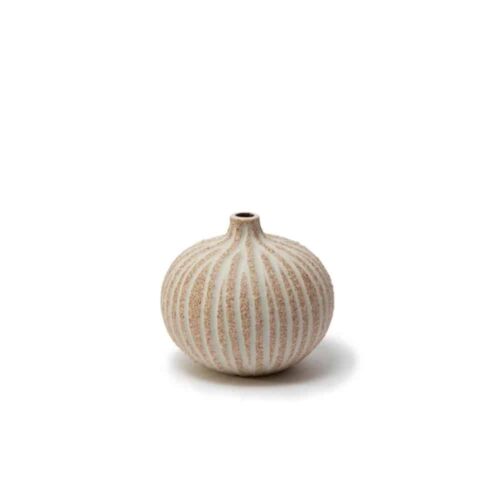 Bari Vase Small - StoneStripe Brown Rough