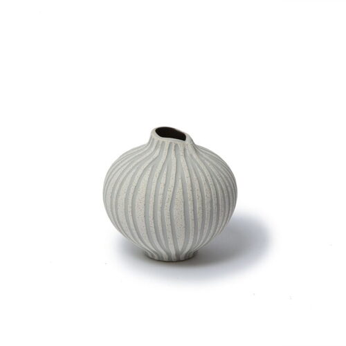 LINE Vase Medium, Sand White Stone Stripe