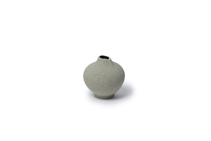 line vase small sand grey