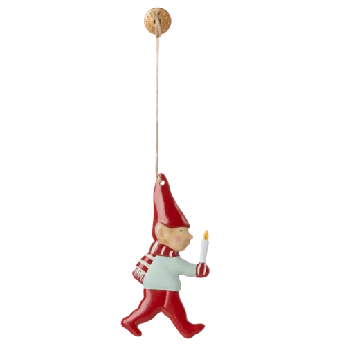Metal ornament, Nisse - Stearinlys
