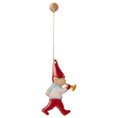 Metal ornament, Nisse - Trompet