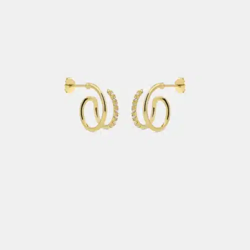 Shiny Double Swirl Hoops