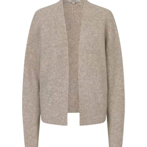 Axane Strikcardigan, Light Taupe Melange