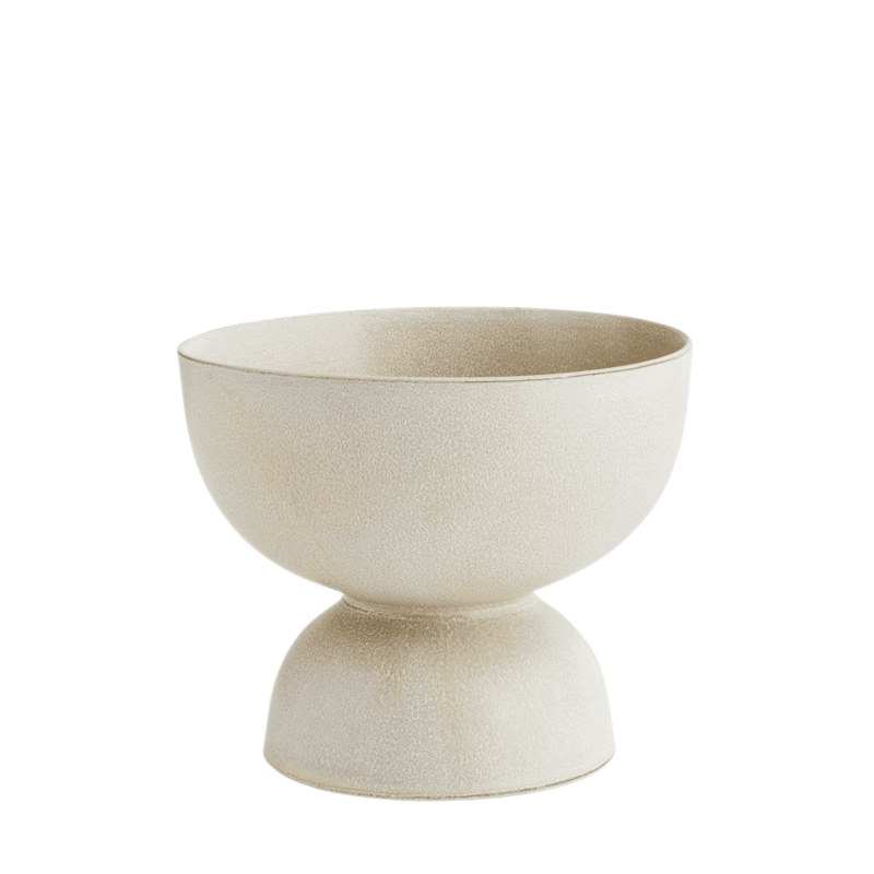stoneware flower pot - creme