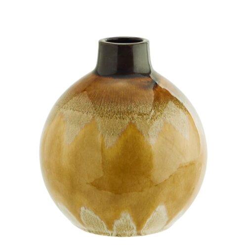round stoneware vase - yellow